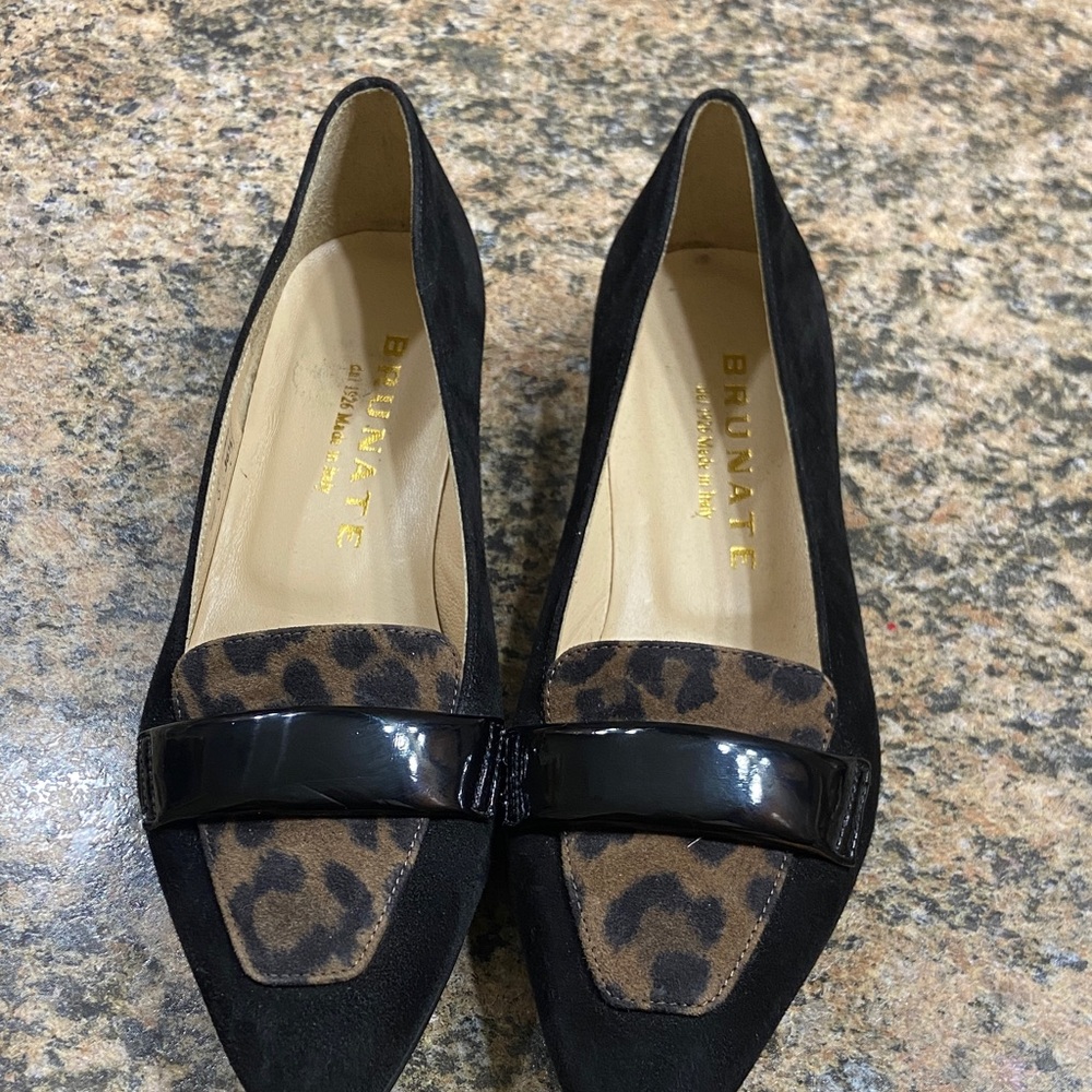 Brunate Black and Brown Leopard Flats